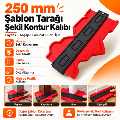 Evilya ShapePro™ – 25 CM Profesyonel Şablon Tarağı  İsmi kopyala