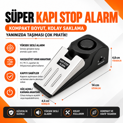 Evilya DoorGuard™ – Yüksek Sesli 3 Kademeli Kapı Güvenlik Alarmı