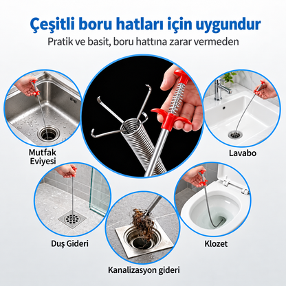 Evilya FlexDrain™ – 2 Metre 4 Pençeli Esnek Gider Açıcı