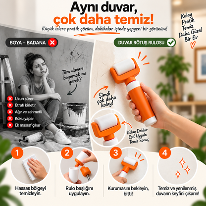 Evilya WallFix™ – Hazneli Pratik Duvar Rötuş Rulosu