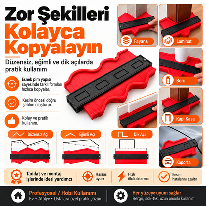 Evilya ShapePro™ – 25 CM Profesyonel Şablon Tarağı  İsmi kopyala